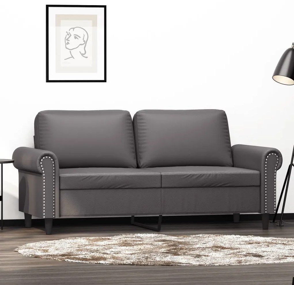 Divano A 2 Posti Grigio 140 Cm İn Similpelle /