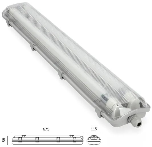 Brilagi -Lampada fluorescente tecnica LED OPTIMA T8 2xG13/9W/230V 4000K IP65 67,5 cm