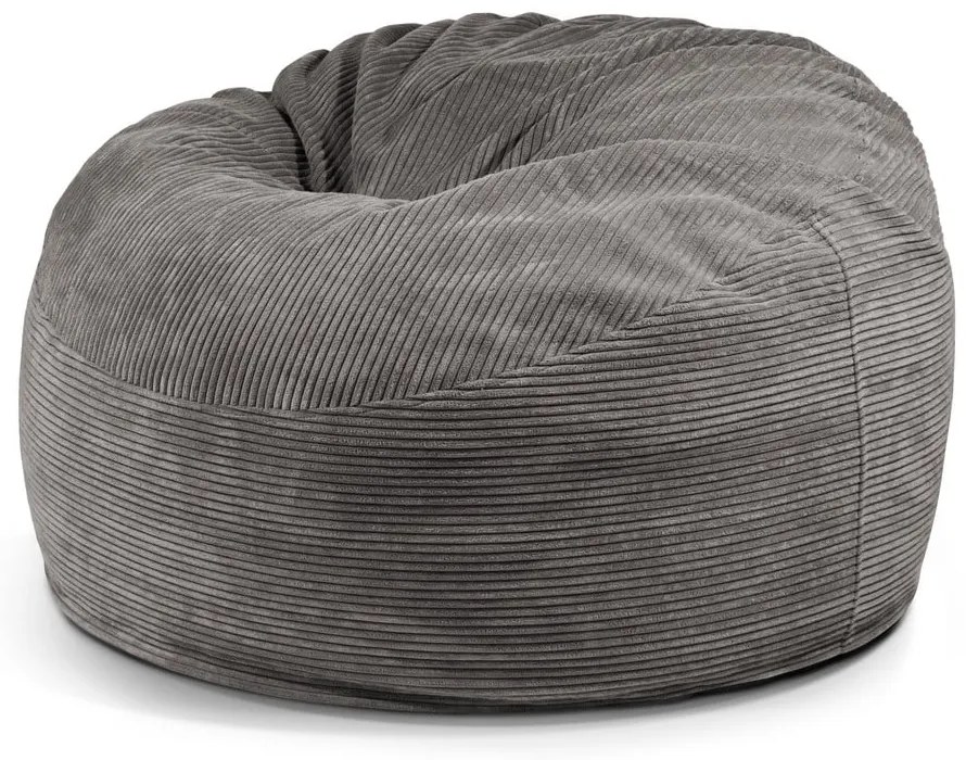 Puof a sacco grigio scuro con rivestimento in velluto a coste Om 110 – SLOWDOWN