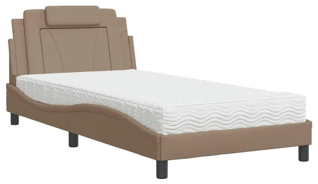 Letto con materasso cappuccino 100x200cm similpelle