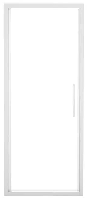 Porta doccia battente Record, L 82-86 cm x H 195 cm x SP 6 mm, profilo bianco