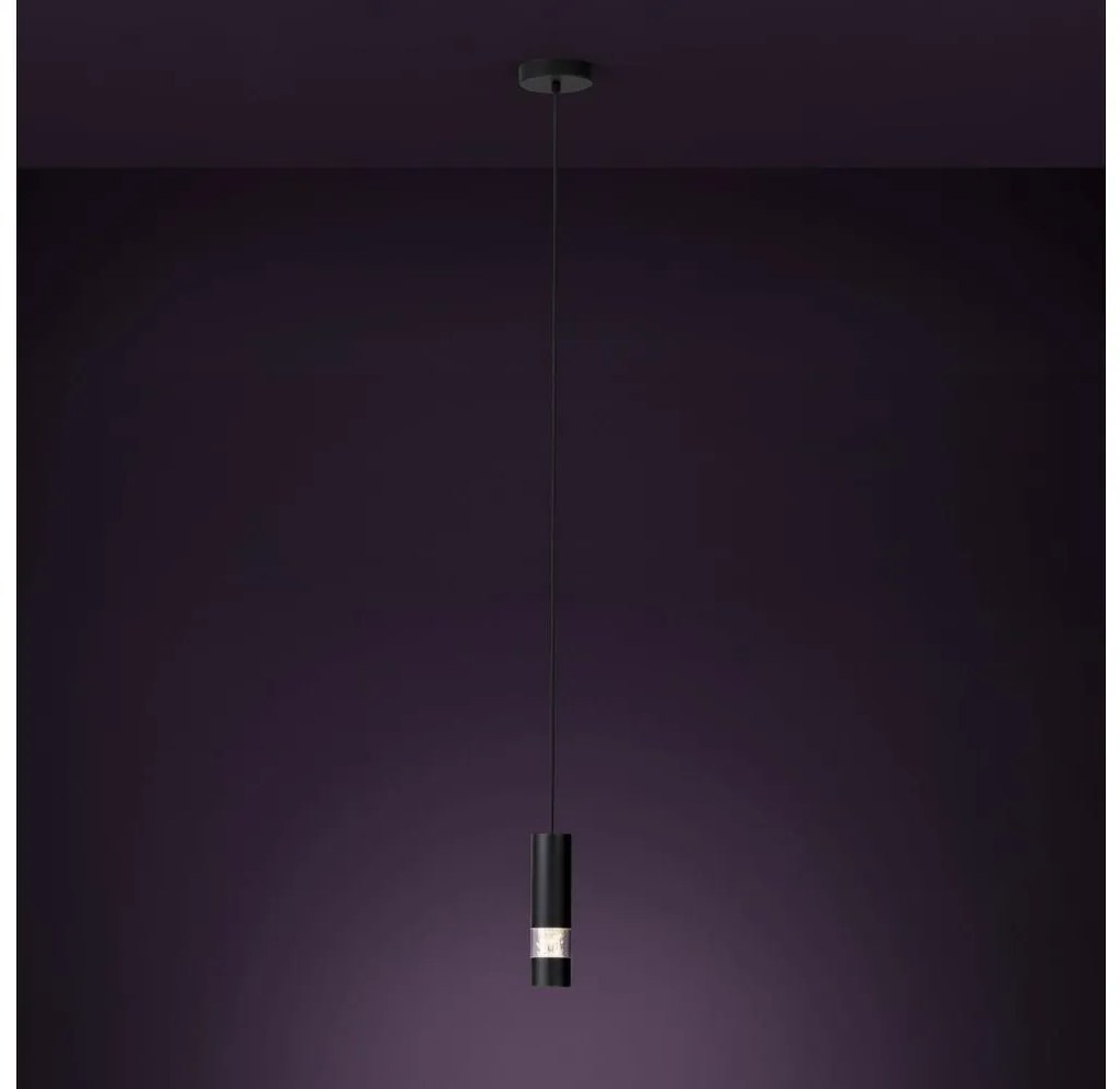 Eglo 39705 - Lampadario LED a sospensione con filo BERNABETA 1xGU10/4,6W/230V nero