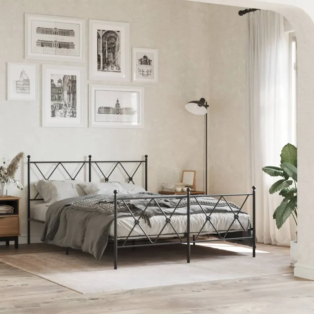 Testiera in metallo nero 137 cm