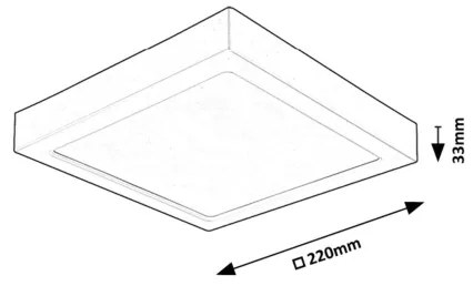 Rabalux 71215 - Plafoniera LED SHAUN LED/24W/230V 22x22 cm nero