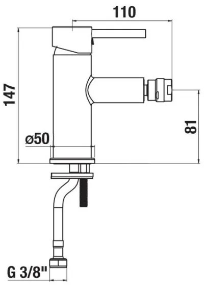 JIKA H3412F17161101 - Miscelatore bidet MIO 14,7 cm nero opaco