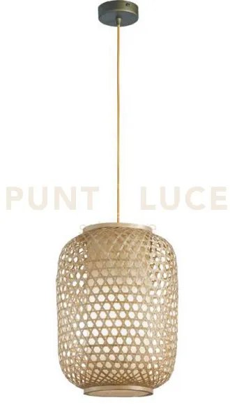 Lampadario a sospensione zen  in bambu' e diffusore in termoplastic...