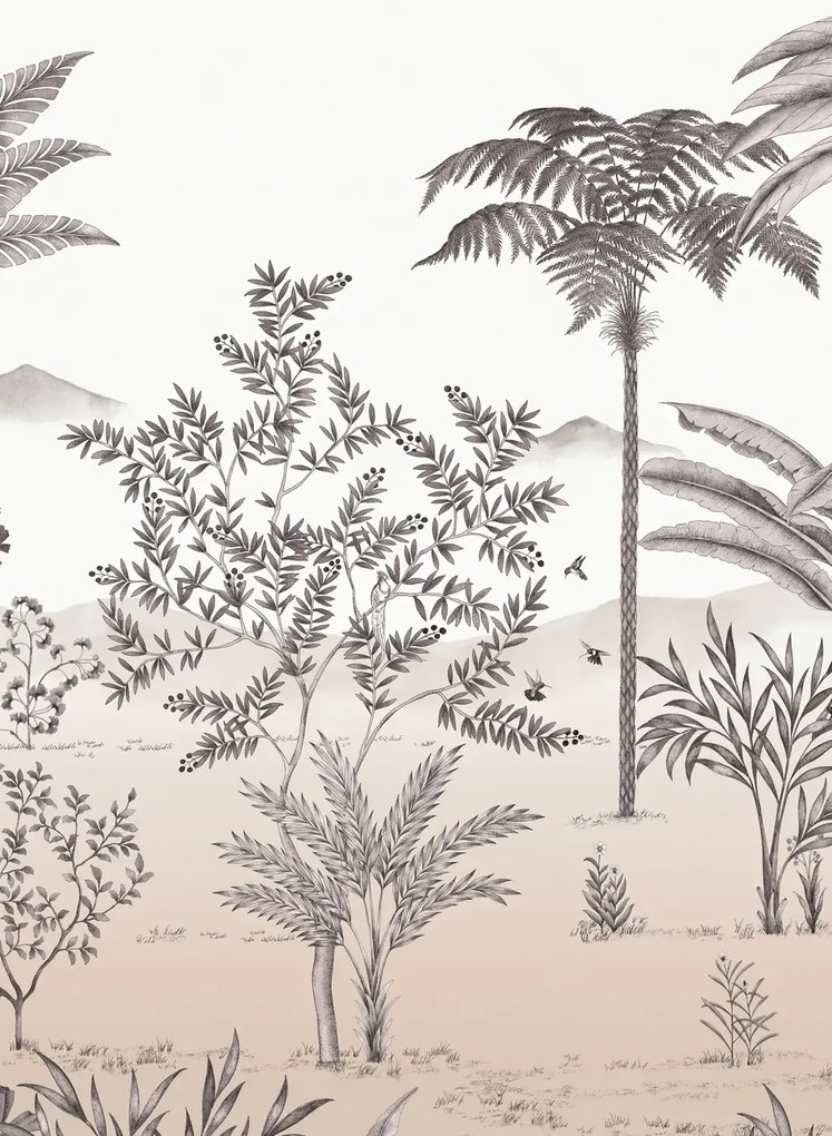 Isidore Leroy Wandbild Jardin des Oiseaux Bois de Rose - Panel C