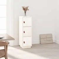 Credenza Bianca 34x40x108,5 cm in Legno Massello di Pino cod mxl 16126