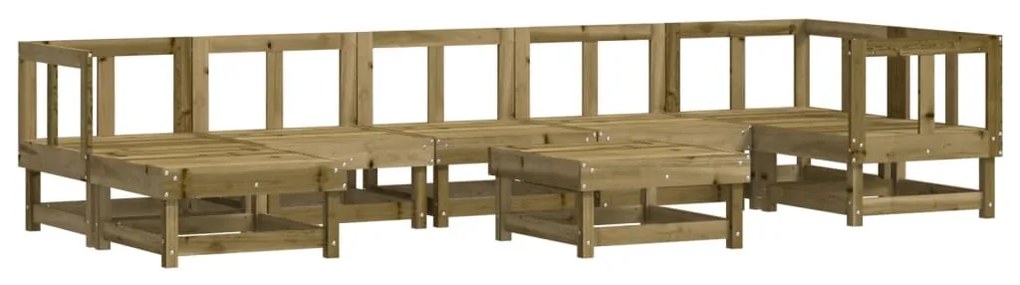 Set salotto da giardino 8 pz in legno impregnato di pino