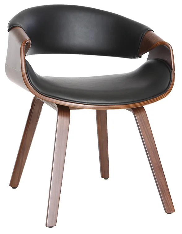 Poltrona scandinava nero e legno scuro ARAMIS