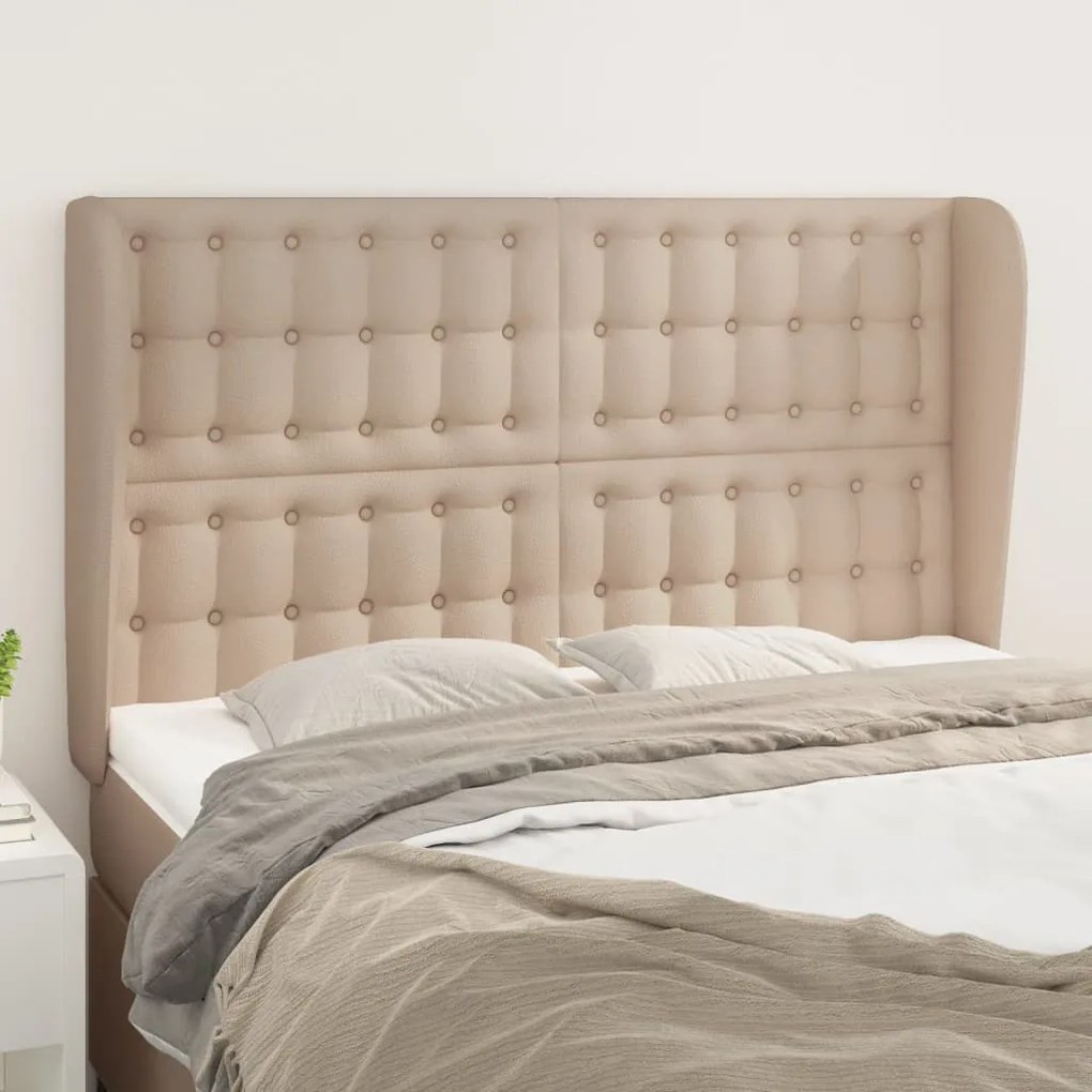 Testiera Ad Orecchio Cappuccino 147x23x118/128 Cm İn Similpelle /