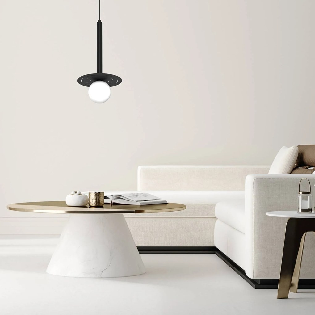 Eko-Light Lampada a sospensione Futura, nero/bianco, 1 luce
