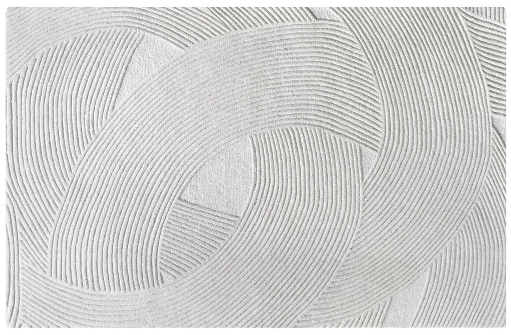 Tappeto con rilievi 160 x 230 cm 100% Lana di artigianato 2200 g/m2 Avorio - BASSAM