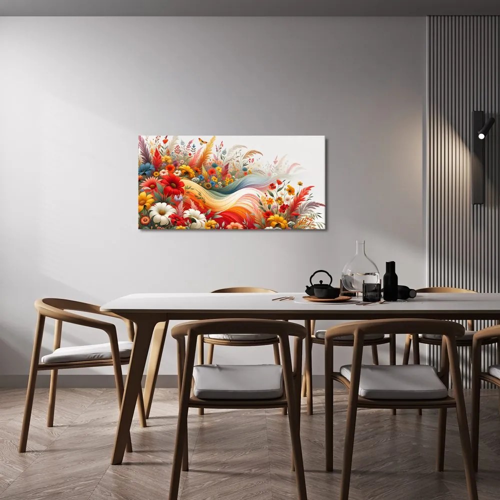 Quadro su tela – Onda floreale