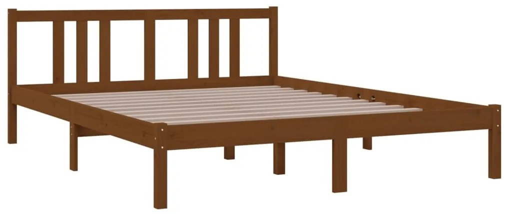 Giroletto miele in legno massello 150x200 cm 5ft king size