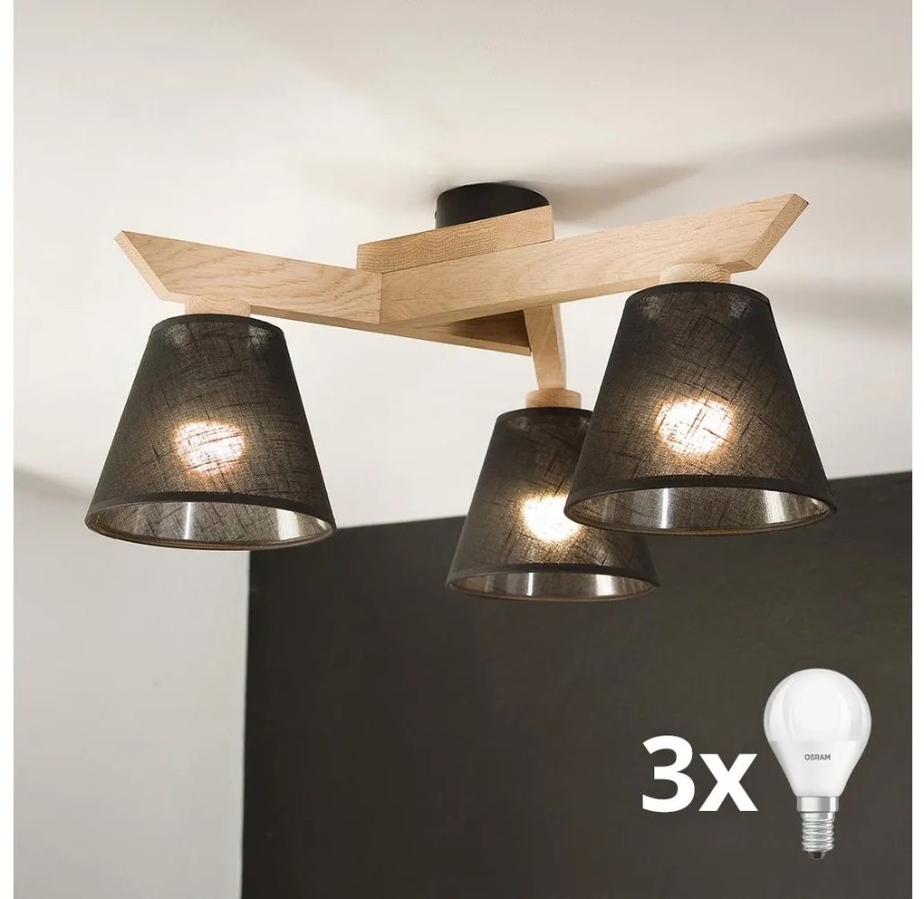 Brilagi - LED  Lampadario a plafone ANTHONY 3xE14/40W/230V quercia/nero