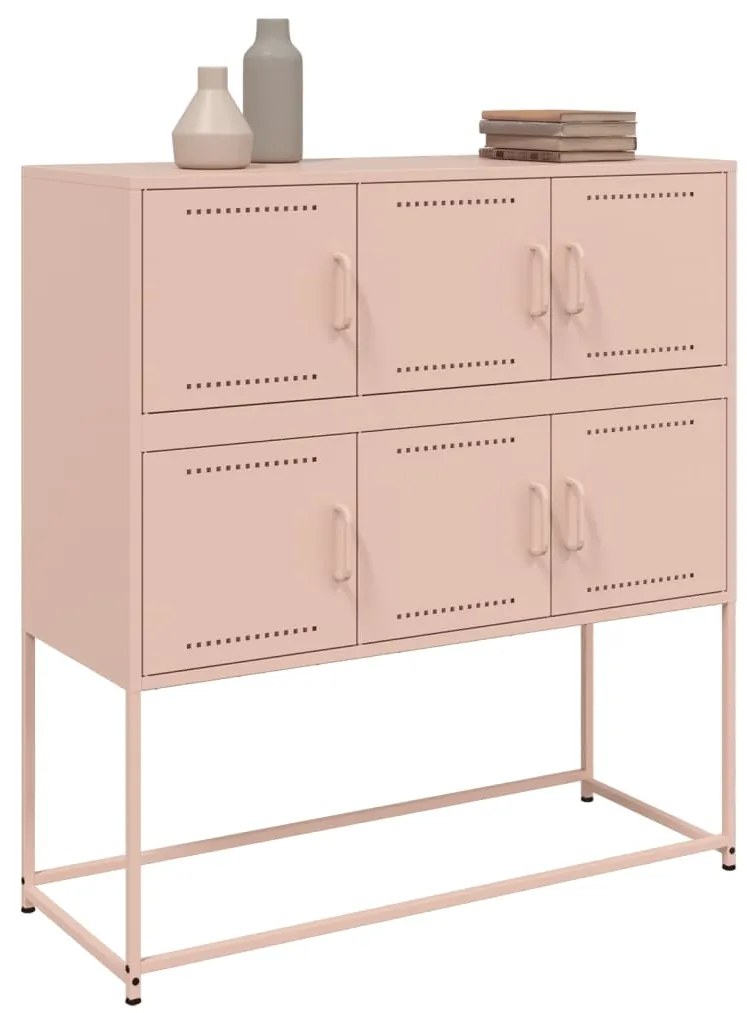 Credenza rosa 100,5x39x107 cm in acciaio laminato a freddo