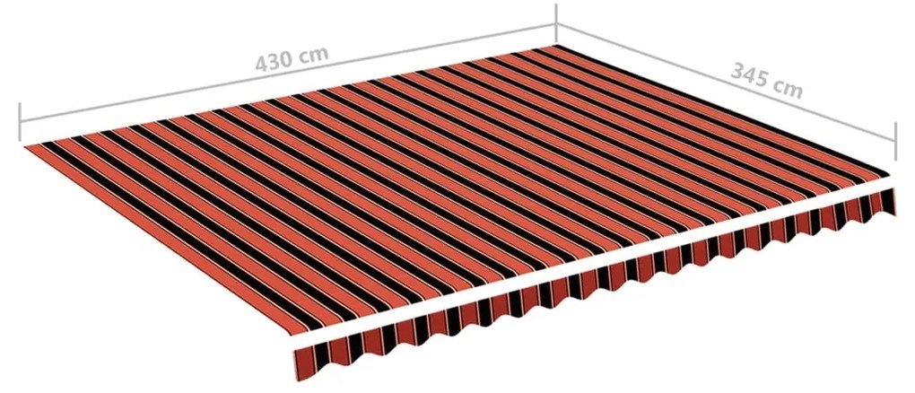 Tessuto di Ricambio Tenda da Sole Arancione e Marrone 4,5x3,5 m