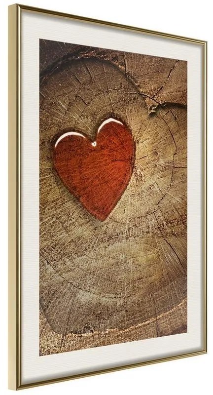 Poster  Carved Heart  Cornice Quadri Cornice d'oro con passe-partout, Larghezza x Altezza Home decor 20x30