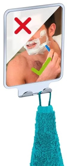 WENKO 22693100 - Specchio cosmetico VACUUM-LOC QUADRO ED 14x19,5 cm cromo lucido