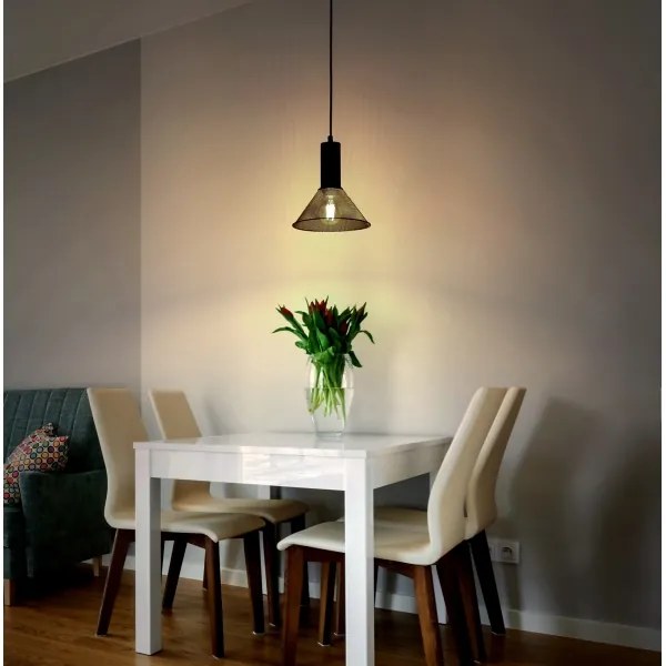 Globo 15648H1 - Lampadario a sospensione con filo JEDD 1xE27/60W/230V nero