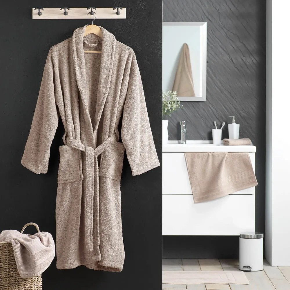 Accappatoio marrone chiaro in cotone M Tendresse – douceur d'intérieur