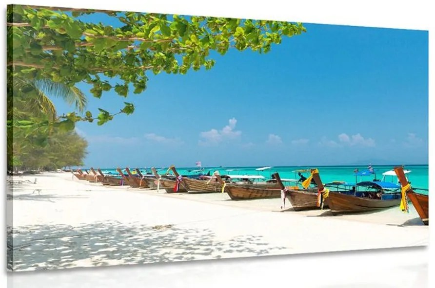 Stampa su tela – Spiaggia di sabbia bianca sull'isola di Bamboo