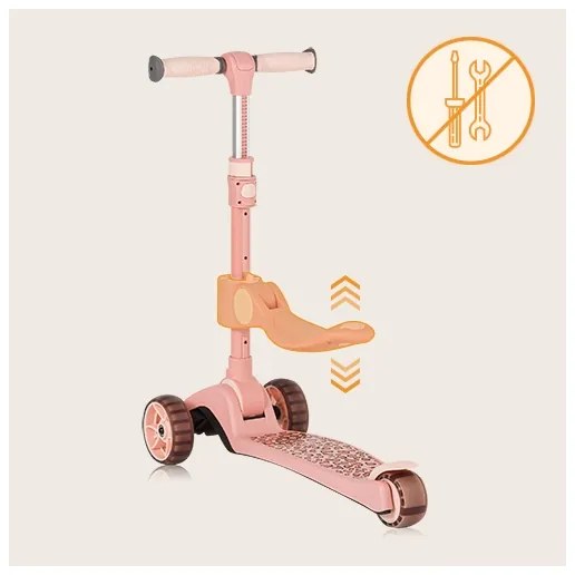 Lionelo - Monopattino 2 in 1 per bambini FRANKY rosa