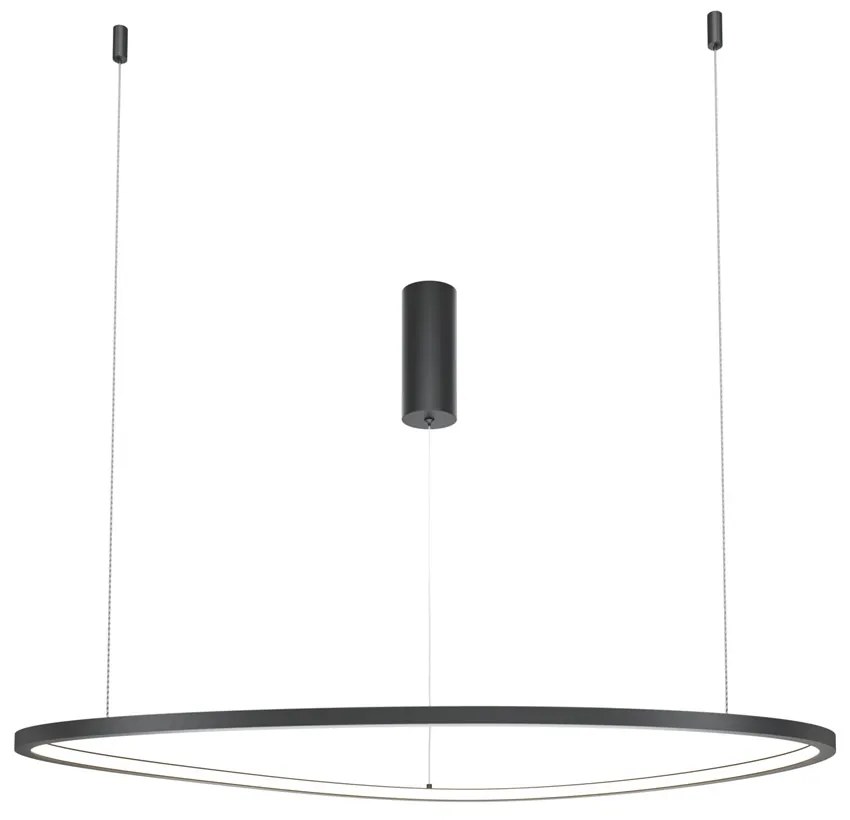 Lampadario A Sospensione Moderno Glint Alluminio Nero Luce Led 36W