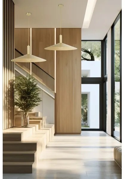 Lampadario a sospensione con filo CAPRI 1xE27/15W/230V diametro 50 cm oro