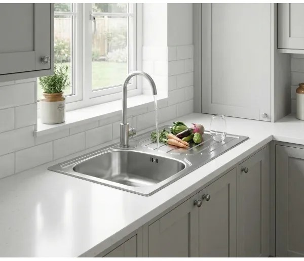 ALVEUS - Lavello da cucina BASIC 78x43,5 cm + miscelatore per lavello VIOLA 36,7 cm in acciaio inox