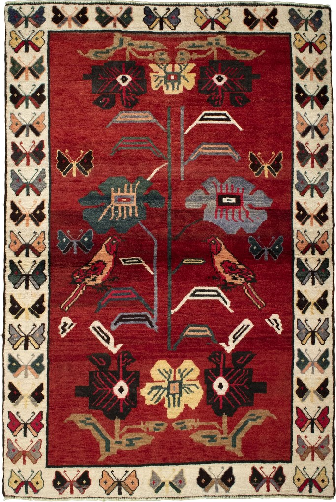 Gabbeh Tappeto persiano 190 x 130 Rosso (Iran) Annodato A Mano
