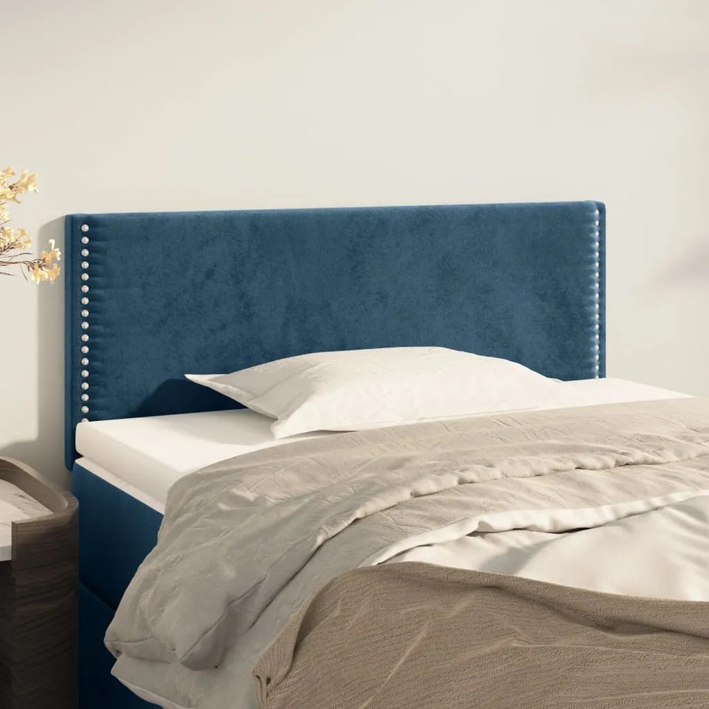 Testiera Blu Scuro 90x5x78/88 Cm İn Tessuto /