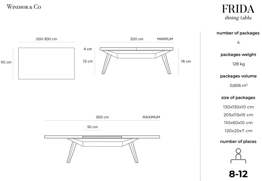 Tavolo da pranzo pieghevole Frida - Windsor &amp; Co Sofas