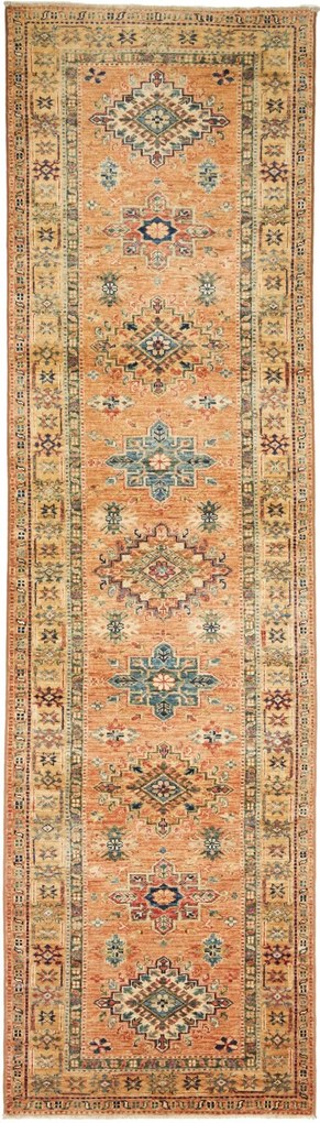 Kazak Tappeto 300x80 Giallo (Pakistan) Annodato A Mano