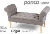 Panca retr in tessuto scendiletto grigio cm 103 x 40 x 60 h