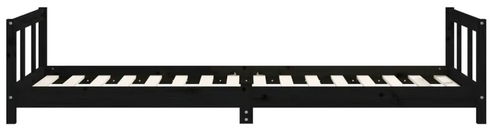 Giroletto per bambini nero 90x200 cm in legno massello di pino