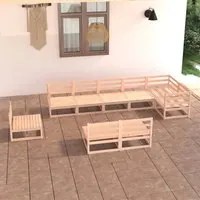 Set Divani da Giardino 9 pz in Legno Massello di Pino 3075634