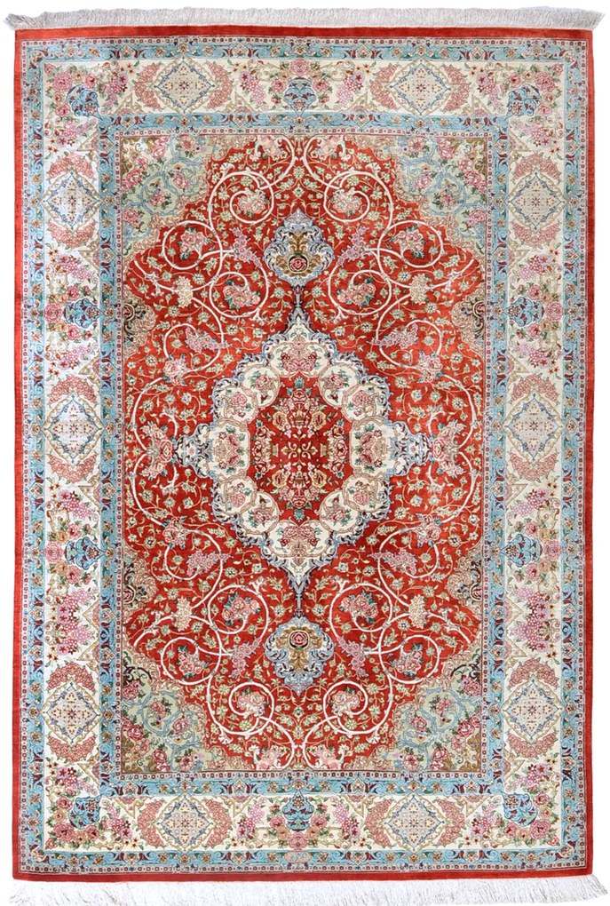 Ghom Tappeto persiano 200 x 140 Rosso (Iran) Annodato A Mano