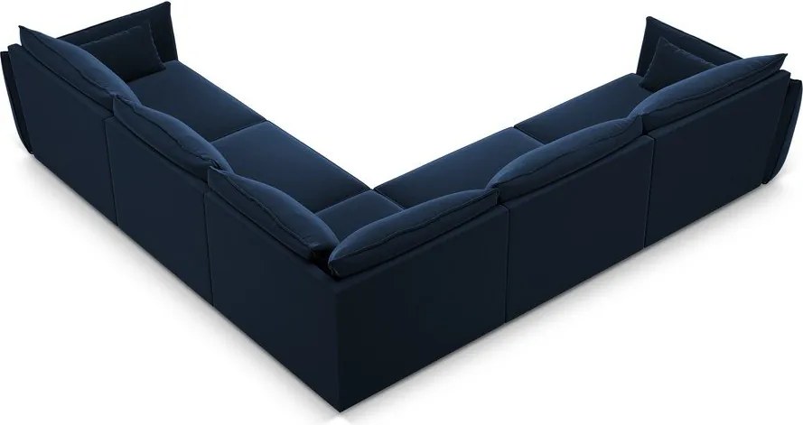 Divano angolare blu scuro con rivestimento in velluto Vanda – Mazzini Sofas