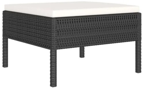 Set Divani da Giardino 10 pz con Cuscini in Polyrattan Nero