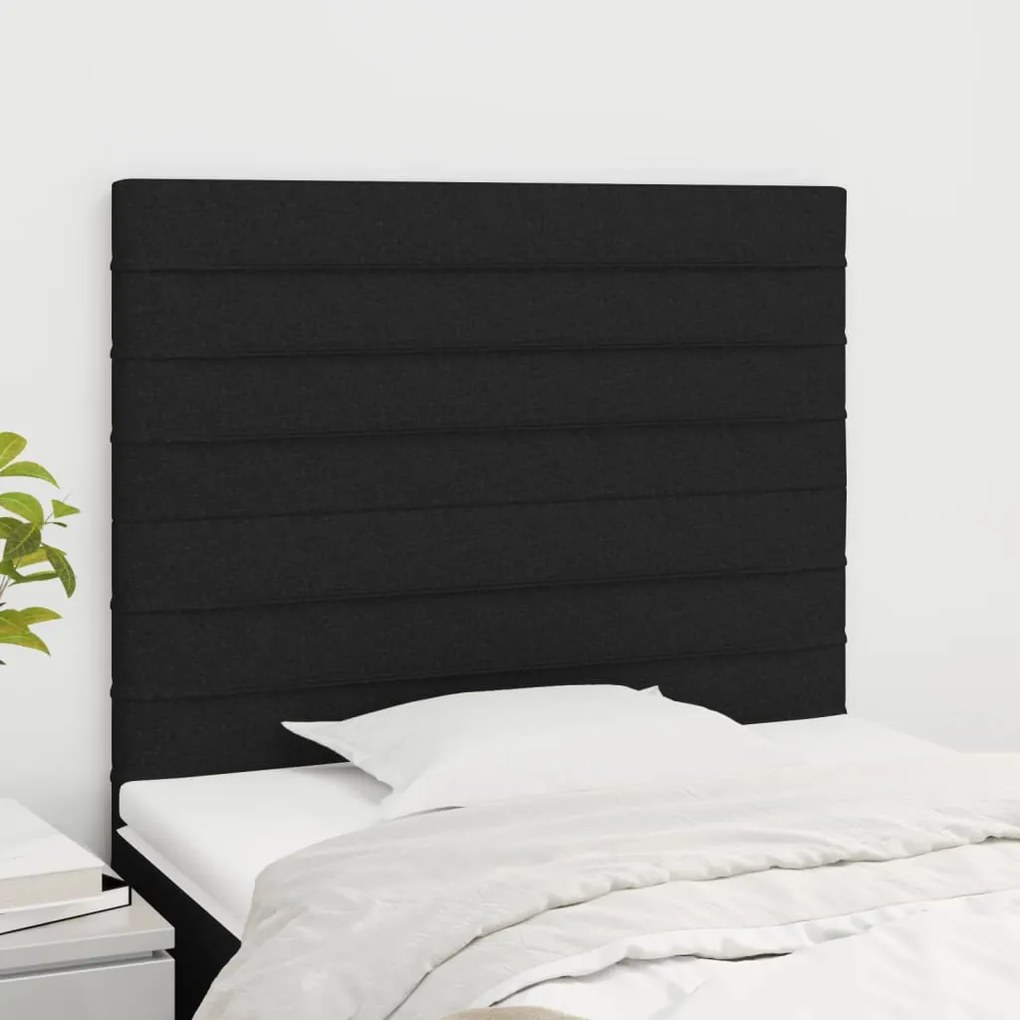 Testiera 2 Pz Nera 80x5x78/88 Cm İn Tessuto /
