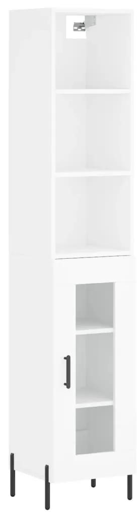 Credenza bianca 34,5x34x180 cm in legno multistrato