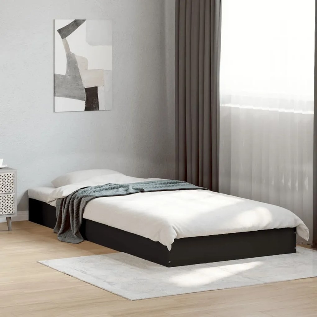 Giroletto nero 90x200 cm in legno multistrato