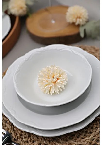 Servizio da tavola 18 pezzi, porcellana bianca