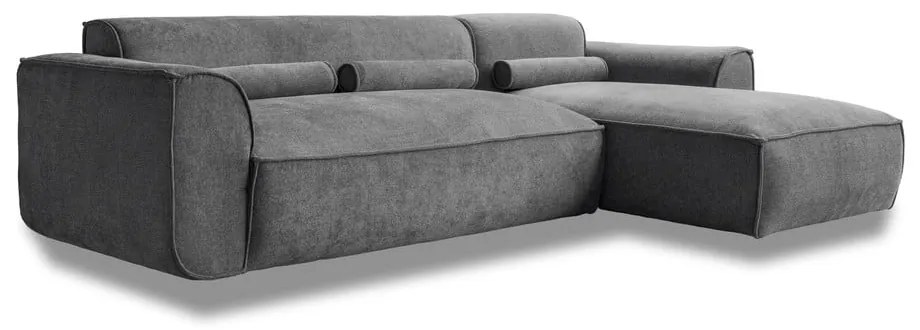 Divano angolare componibile grigio (con penisola a destra) Flex Felix – Miuform