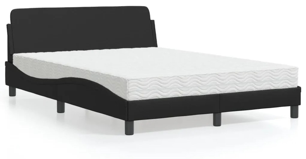 Letto Con Materasso Nero 120x200 Cm İn Similpelle /