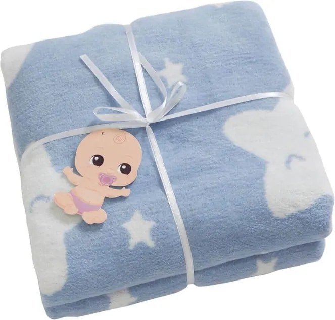 Coperta per bambini azzurra in vello 100x120 cm Star – Mijolnir