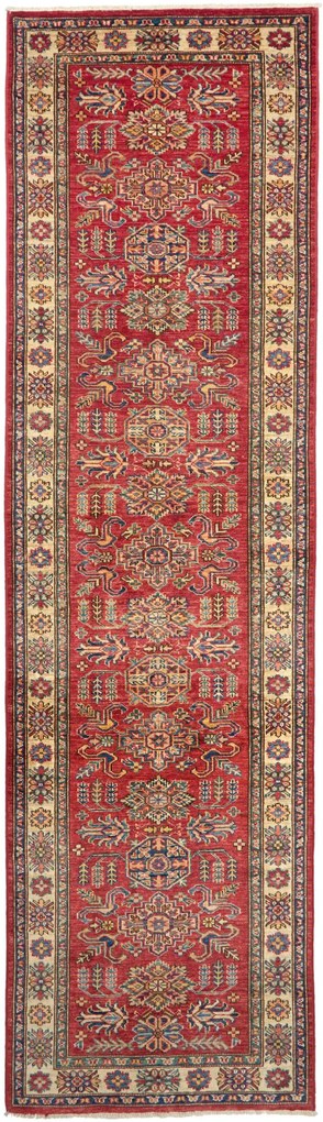 Kazak Tappeto 290x80 Rosso (Pakistan) Annodato A Mano