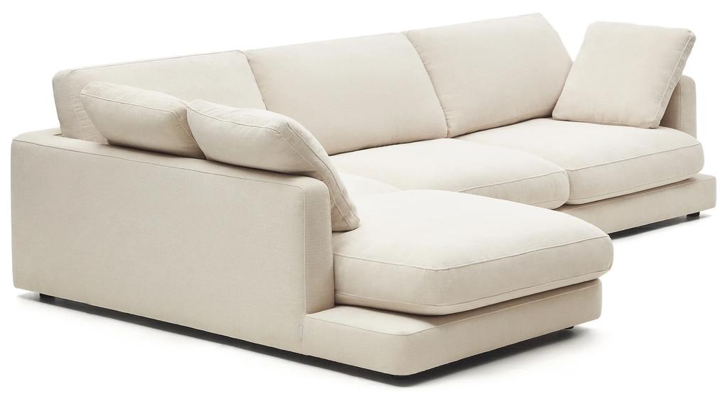 Kave Home - Divano Gala 4 posti con chaise longue sinistra beige 300 cm